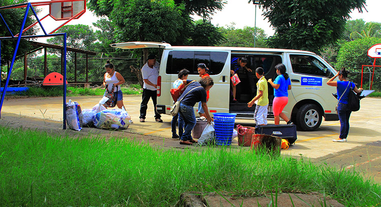 Children in Nicaragua return home following the evacuation earlier this month.