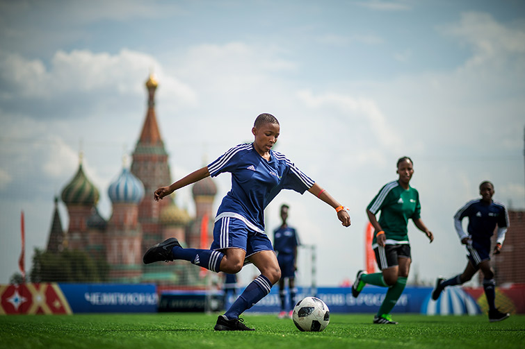 Nyakello spent 10 days in Moscow as part of the Kick4Life initiative.