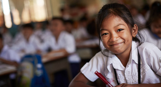 Young girl smiling in Siem Reap, Cambodia
