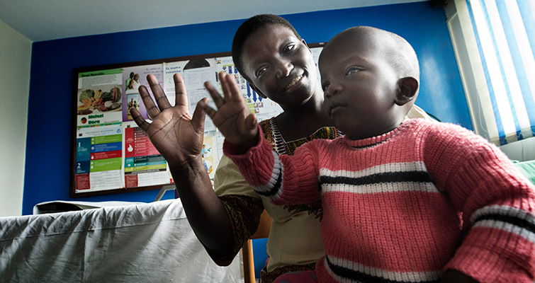 A mother and son share a special moment at the medical centre in Kenya